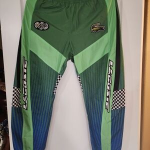 Lacoste Vibrant Green and Blue Athletic Track Pants